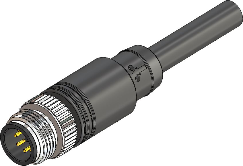 RS PRO Male 5 way Straight M12 to Actuator/Sensor Cable, 2 m
