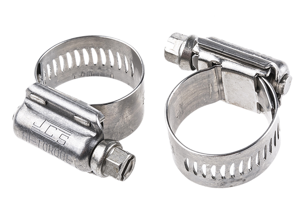 HI-TORQUE Stainless Steel Slotted Hex Worm Drive, 16mm Band Width, 20 → 27mm ID