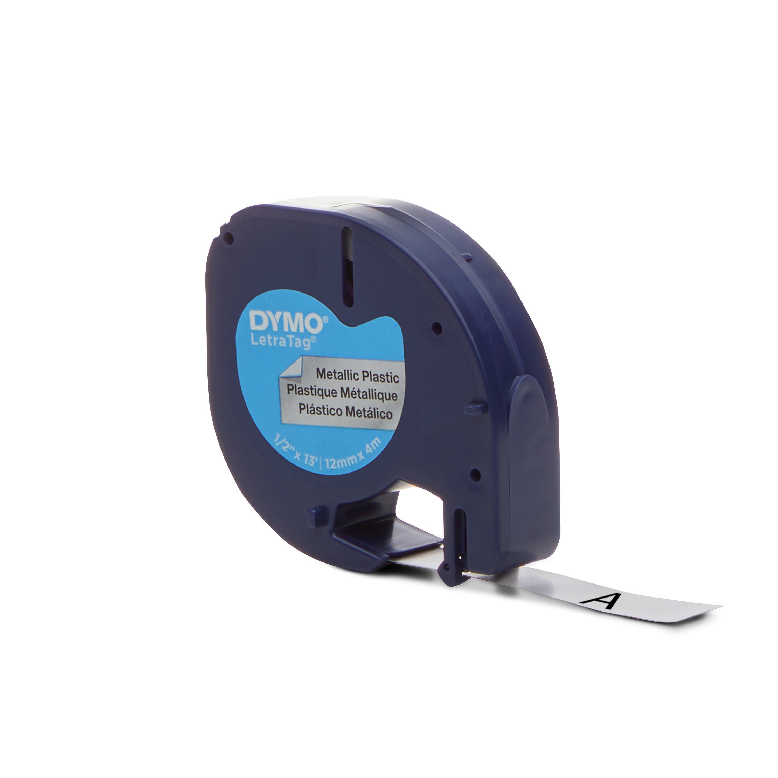 Dymo Black on Silver Label Printer Tape, 4 m Length, 12 mm Width