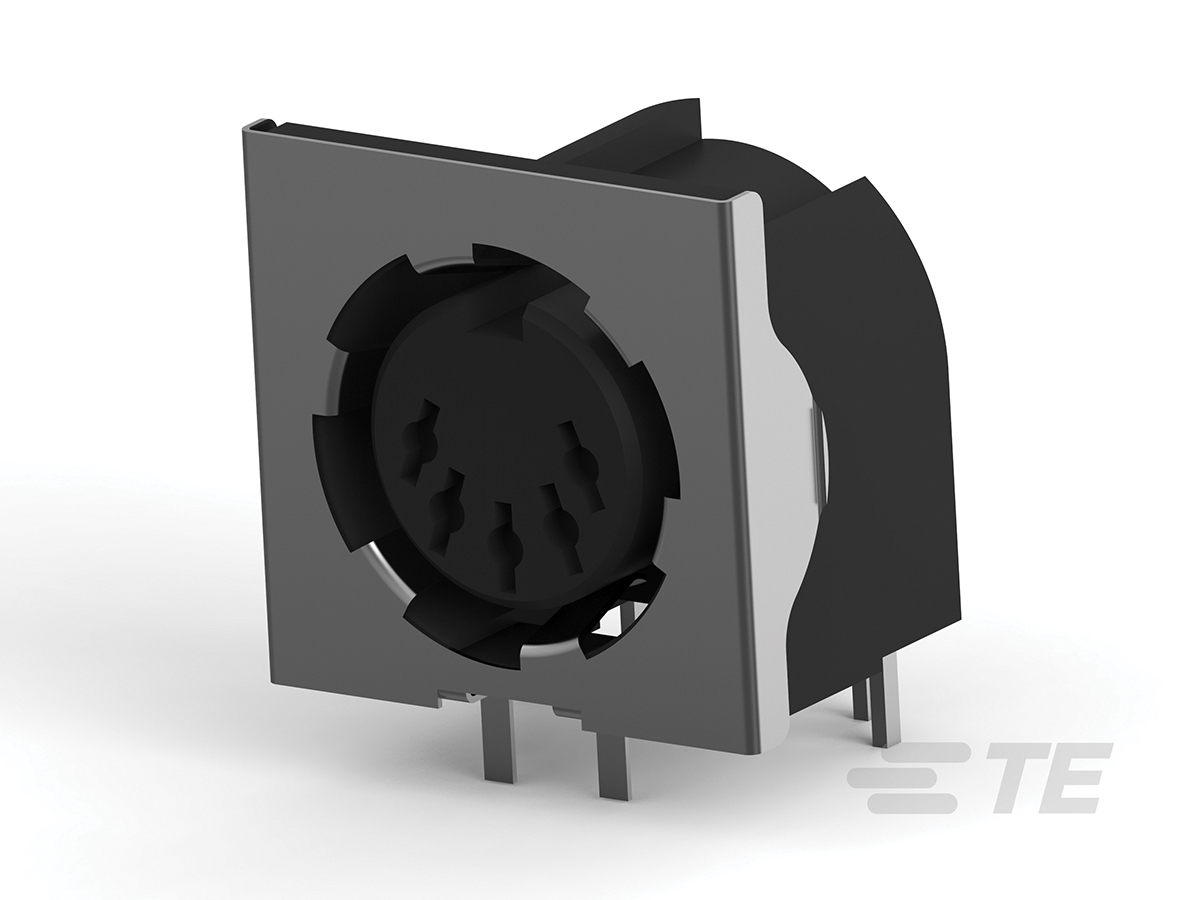 TE Connectivity 5 Pole Right Angle Din, 7.5A, 250 V ac, Keyed, Female, Through Hole