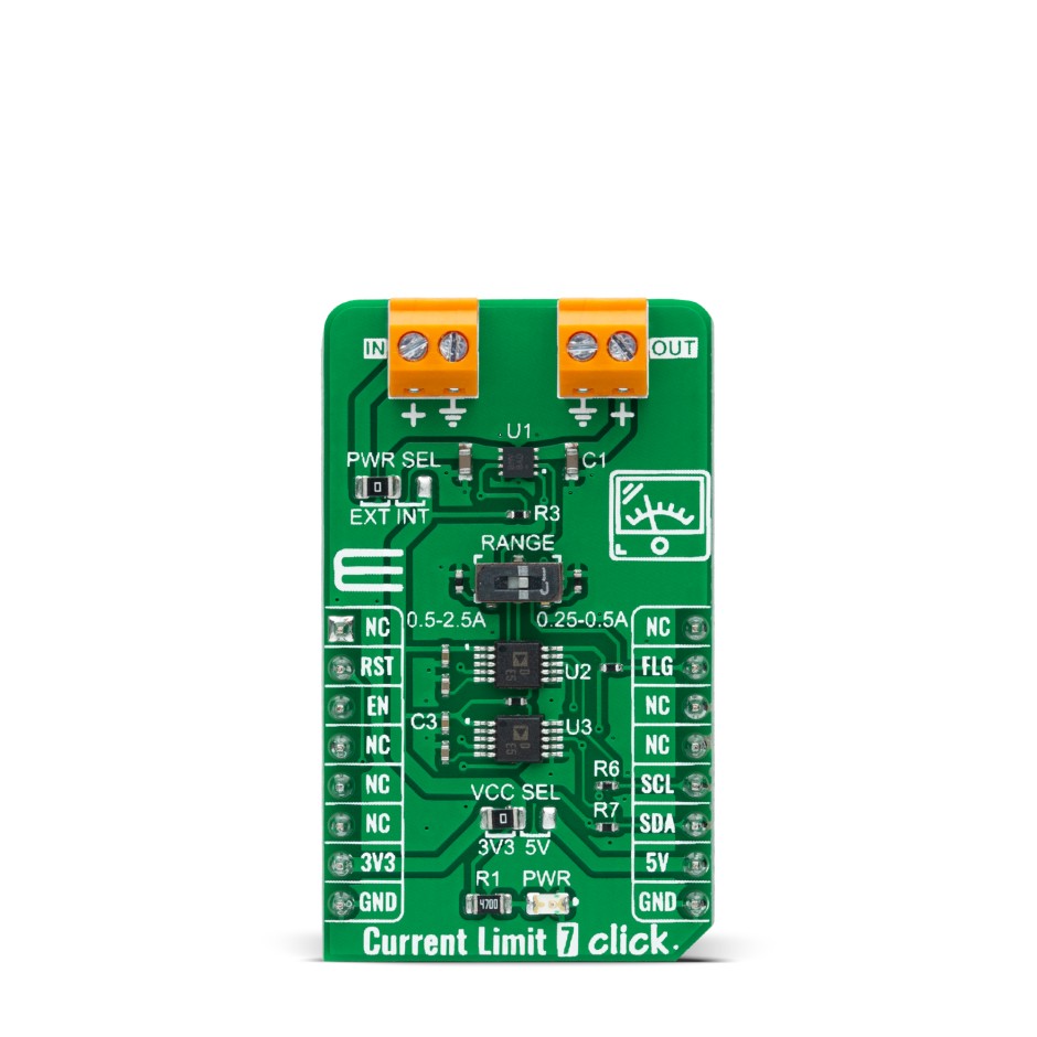 MikroElektronika Current Limit 7 Click Power Management for MAX14575A for mikroBUS Socket
