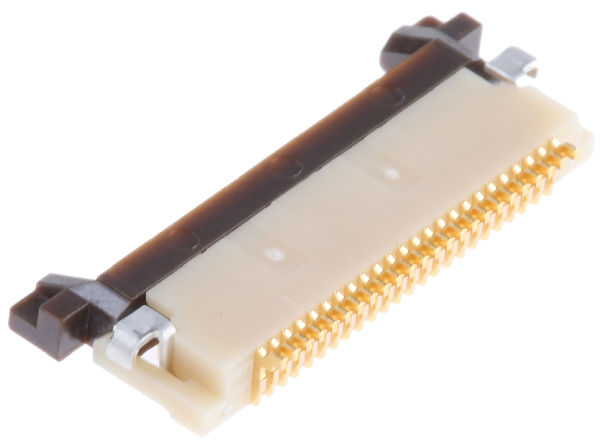 Hirose, FH12 0.5mm Pitch 24 Way Right Angle Female FPC Connector, ZIF Top Contact