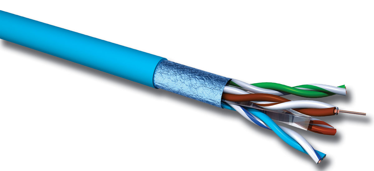 CAEMMC, 100m Cat6, Blue, F/UTP Shielded, Unterminated LSZH Sheath