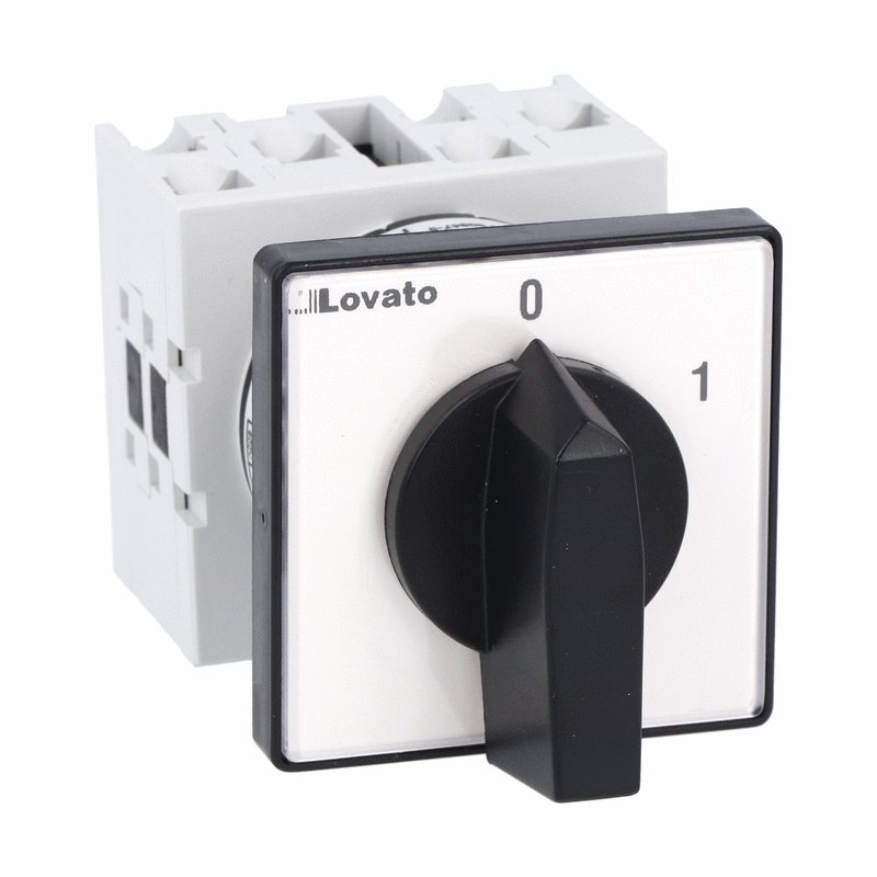 Lovato, 1P 2 Position 60° On-Off Cam Switch, 690V (Volts), 20A, Knob Actuator