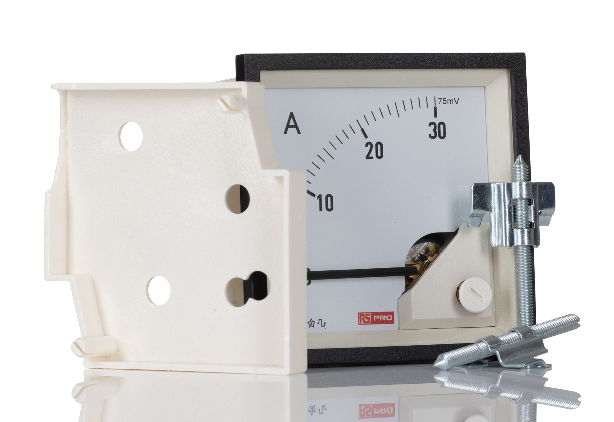 RS PRO Voltmeter 0/30A For Shunt 75mV DC, 68mm x 68mm, 1 % Moving Coil