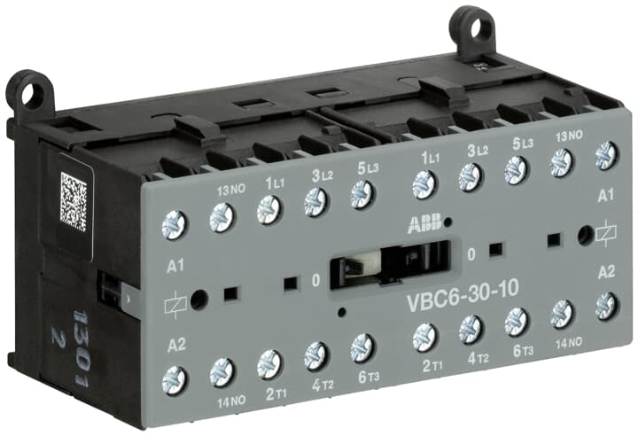 ABB VBC6-30-10 VB Contactor, 220 Va ac, 690 Va ac, V dc, V dc Coil, 3-Pole, 20 A, 4 kW, 3NO