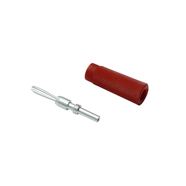 Nelco Red Plug Banana Plug, 2mm Connector, 20A, Silver Plating