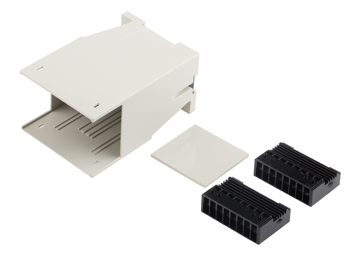 RS PRO DIN Rail Enclosure Enclosure Type, 75 x 55 x 110mm, Polycarbonate DIN Rail Enclosure