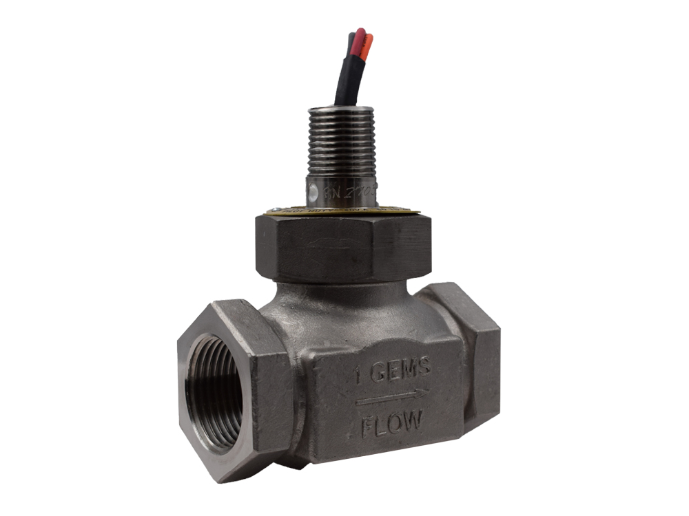 Gems Sensors FS-200 Series Brass Inline Flow Flow Sensor for Liquid, 2 GPM Max