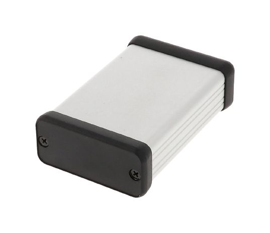 Hammond 1455 Series Clear Aluminium Enclosure, IP54, Black Lid, 80 x 54 x 23mm