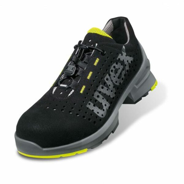 uvex 1 Unisex Black, Grey, Yellow Composite Toe Capped Safety Trainers, EU 40