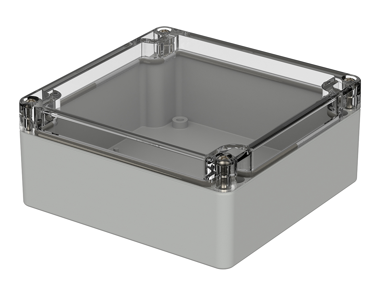 Bopla Euromas Series Light Grey Polycarbonate Enclosure, IP66, IK07, Transparent Lid, 122 x 120 x 55mm