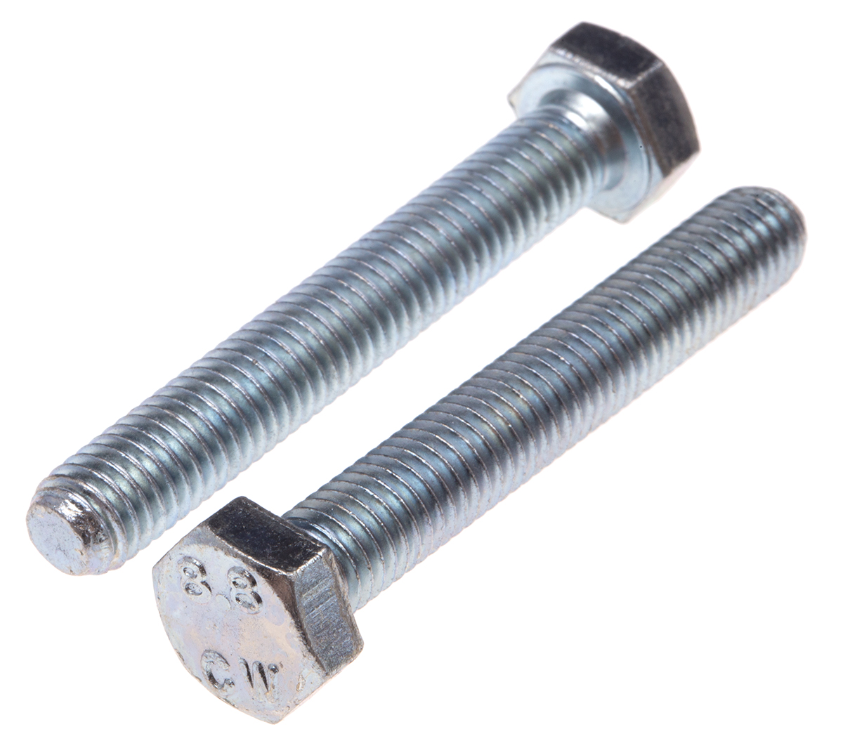 RS PRO Bright Zinc Plated Steel, Hex Bolt, M10 x 65mm