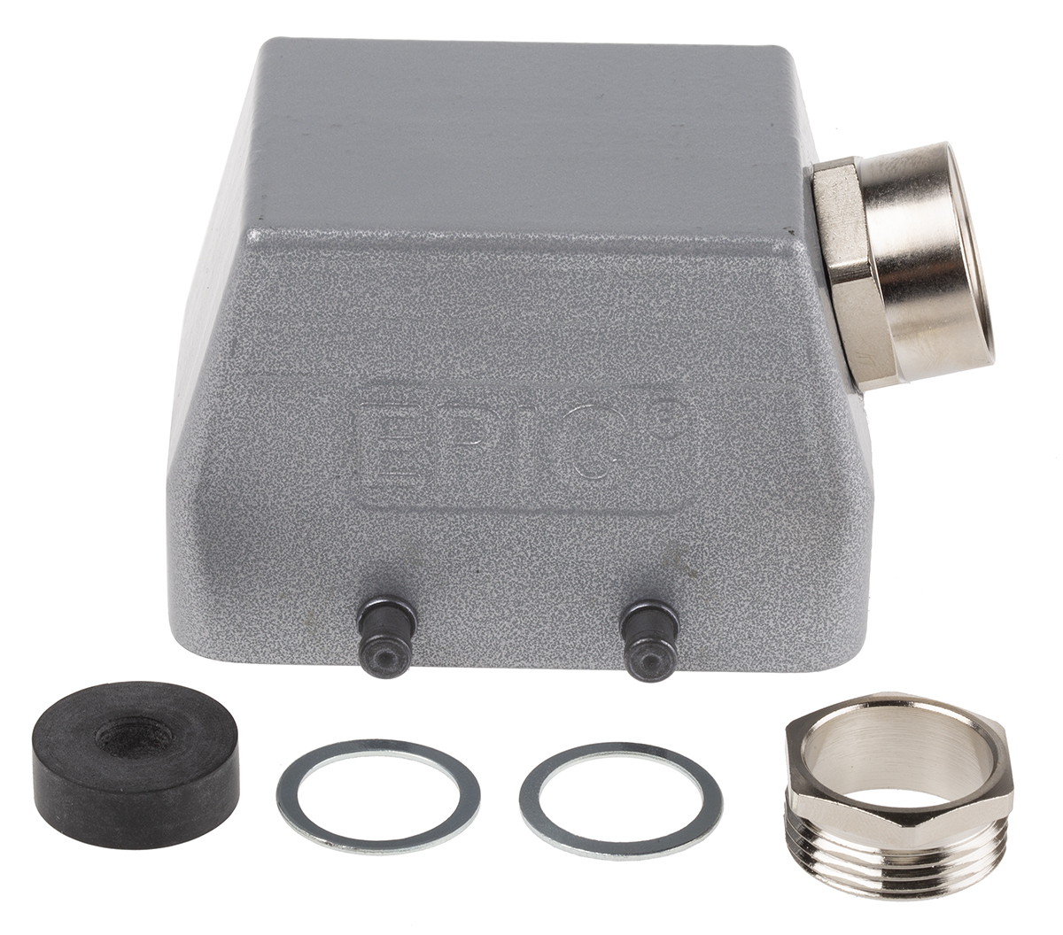 EPIC H-B Heavy Duty Power Connector Hood, 42 Contacts, PG16 Thread, Side Entry