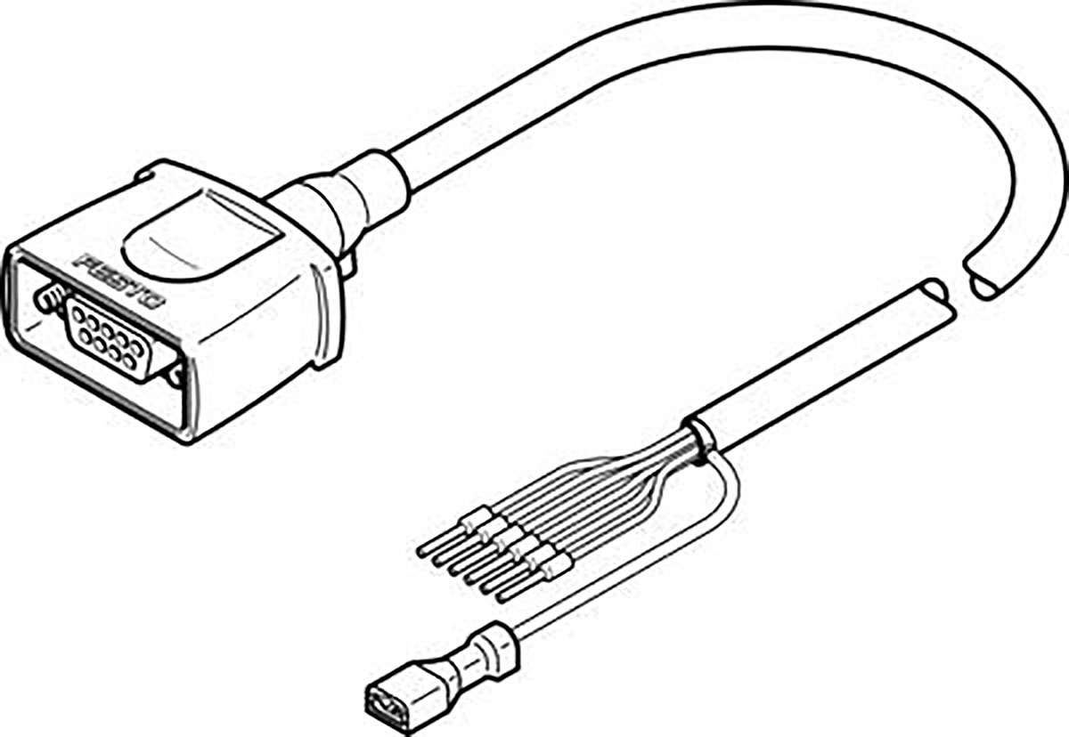 Festo Cable, NEBM Series, For Use With CMMS-ST Motor Controller, EMMS-ST-42 Stepper Motor, EMMS-ST-57 Stepper Motor