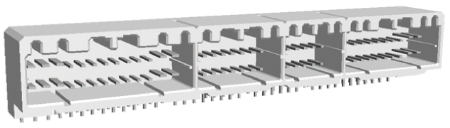 TE Connectivity, MULTILOCK 040/070 Female Connector Housing, 76 Way, 2 Row Right Angle