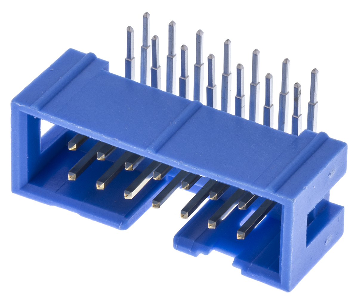TE Connectivity AMP-LATCH Series Right Angle Through Hole PCB Header, 16 Contact(s), 2.54 mm Pitch, 2 Row, Shrouded