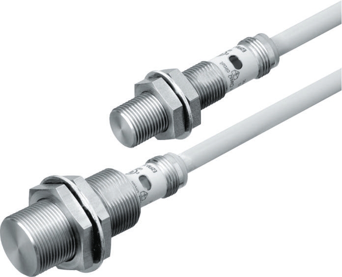 Omron Inductive Threaded Barrel Proximity Sensor, M8, 1.5 mm Detection, PNP NO, 12 → 24 V dc