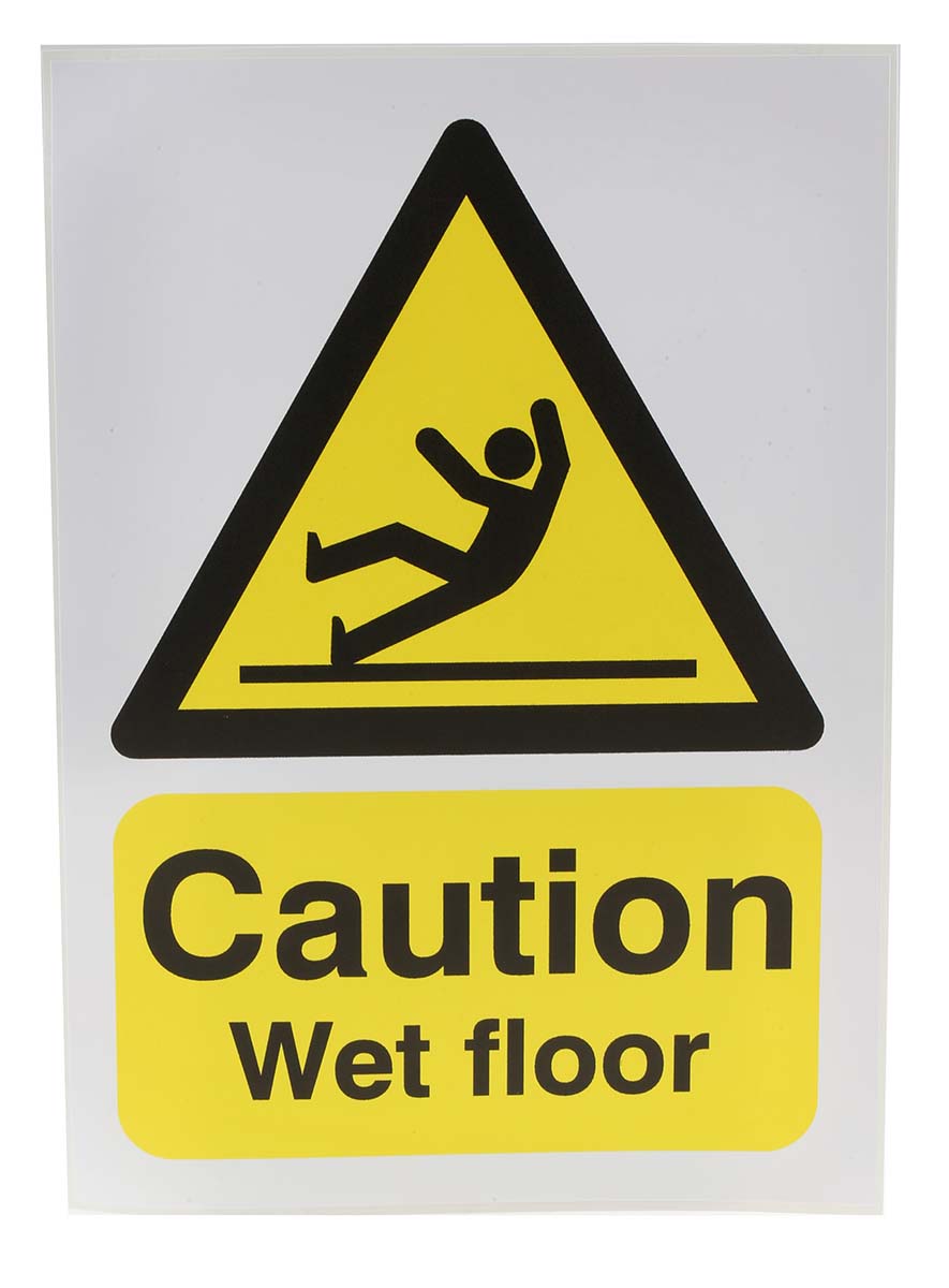 RS PRO Self-Adhesive General Hazard Hazard Warning Sign (English)