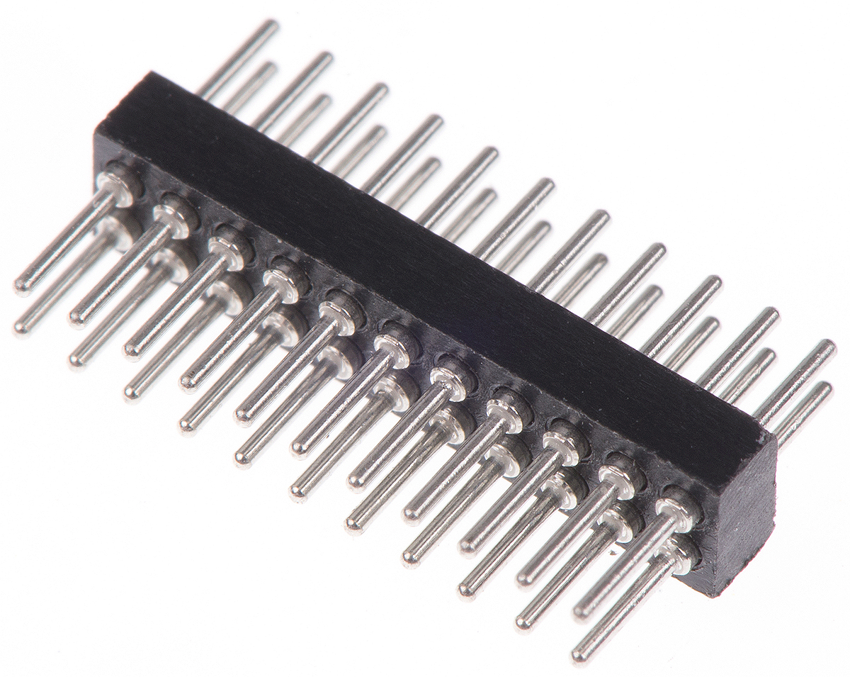 Preci-Dip 852 Series Straight Through Hole Pin Header, 22 Contact(s), 1.27 mm Pitch, 2 Row, Unshrouded