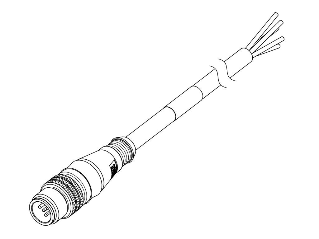 Brad from Molex Female 4 way M12 to Male 4 way Free End Sensor Actuator Cable, 10 m