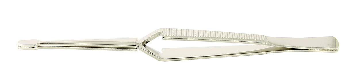 RS PRO 160 mm, Carbon Steel, Flat; Serrated, Tweezers