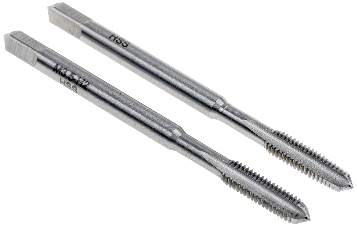 RS PRO Tap Set HSS 2-Piece 0.6mm Pitch Metric Standard Hand Tap M3.5 Thread