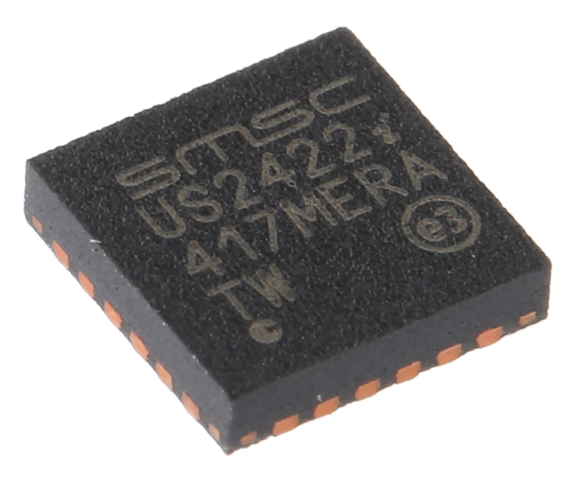 Microchip USB2422-I/MJ, USB Controller, 480Mbps, USB 2.0, 3 to 3.6 V, 24-Pin SQFN