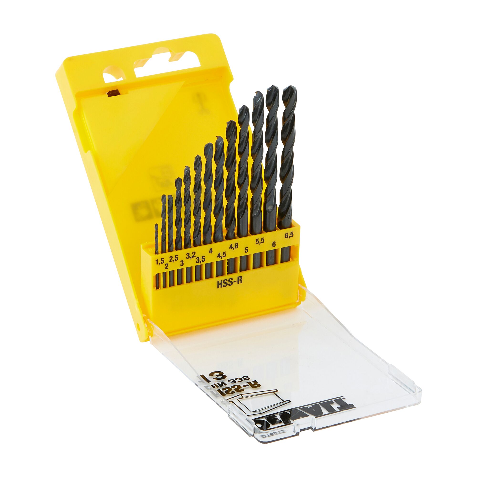 DeWALT 13-Piece Twist Drill Bit Set Set for Metal, 6.5mm Max, 1.5mm Min, HSS-R Bits