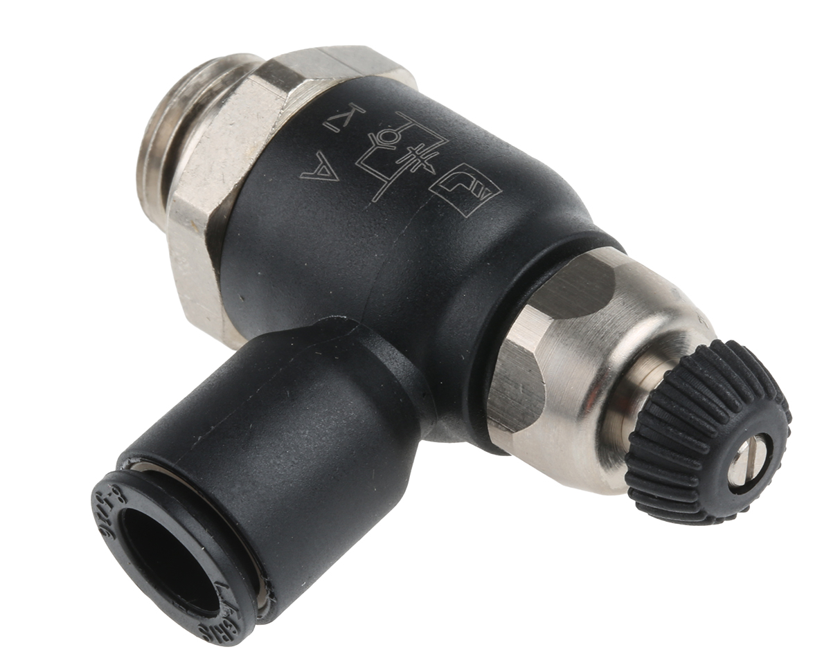 Legris 7060 Series Threaded Exhaust Regulator, G 1/4 Male Inlet Port x 8mm Tube Outlet Port