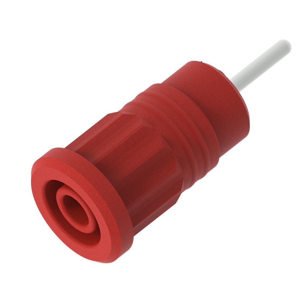 Electro PJP Red Female Banana Socket, 4 mm Connector, Press Fit Termination, 36A, 1kV, Nickel Plating