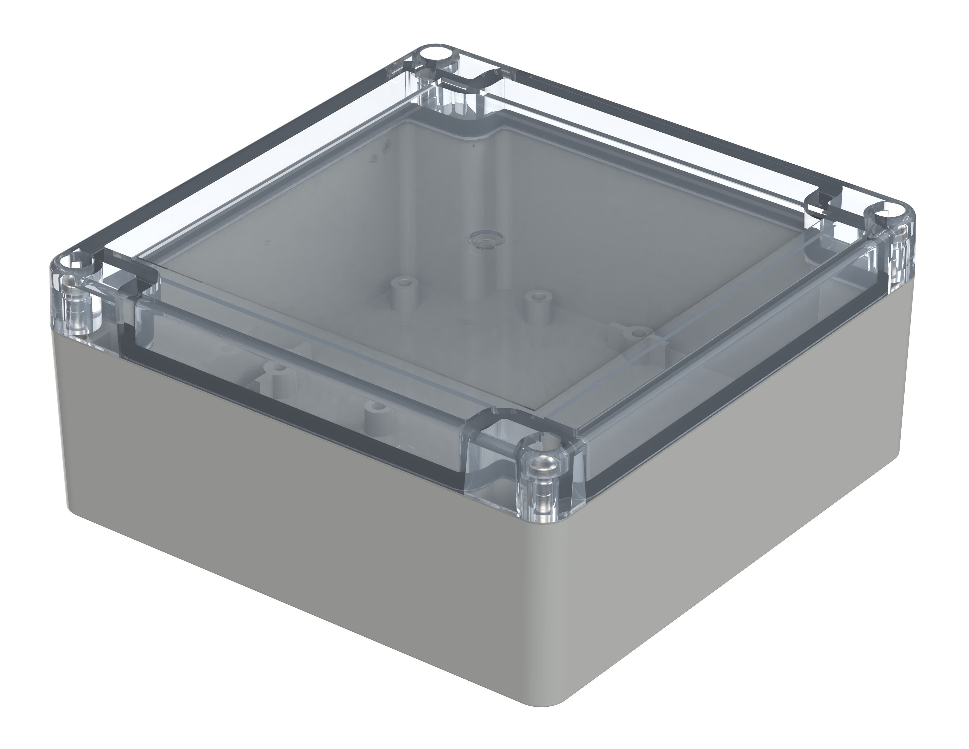 Bopla Euromas X Series Light Grey Polycarbonate Enclosure, IP66, IP68, IK07, Clear Lid, 134.7 x 134.7 x 60.1mm