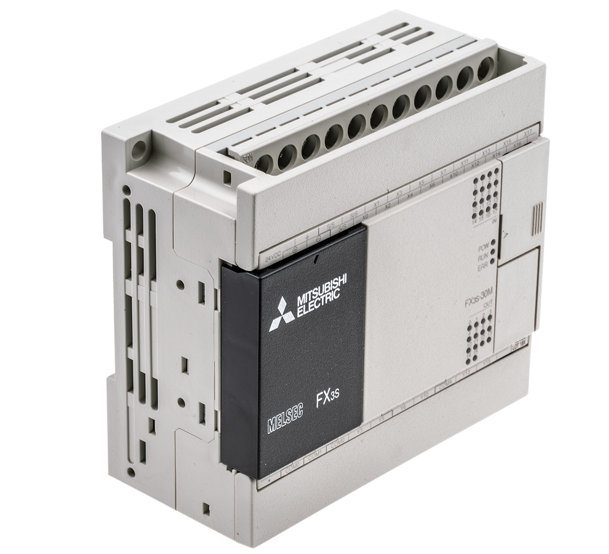 Mitsubishi Electric FX3S Series PLC CPU for Use with FX3 Series, Relay Output, 16 (Sink/Source)-Input, Sink, Source