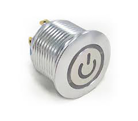 TE Connectivity Illuminated Push Button Switch, Latching, Panel Mount, 19.2mm Cutout, SPST, Red LED, 250V ac, IP67