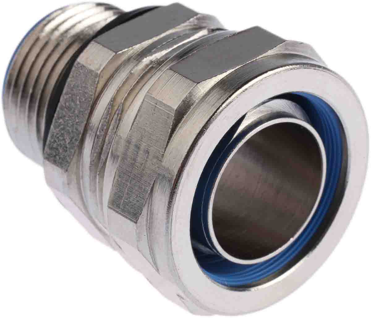 Adaptaflex Swivel, Conduit Fitting, 20mm Nominal Size, M20, Brass, Silver IP65 rating
