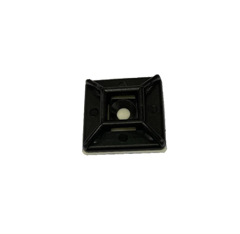RS PRO Self Adhesive Black Cable Tie Mount 26.1 mm x 26.1mm, 8mm Max. Cable Tie Width