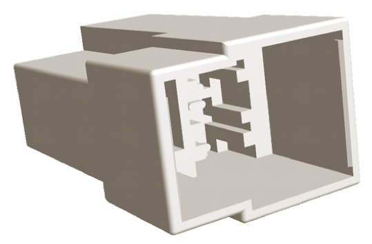 TE Connectivity, FASTIN-FASTON .250 3 Way Nylon Crimp Terminal Housing, 0.25in Tab Size, Natural