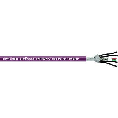 Lapp UNITRONIC BUS PB FD P Data Cable, 6 Cores, 0.64 to 1.5 mm² CSA 19 AWG, Screened, 50 m, Purple Polyethylene Foam