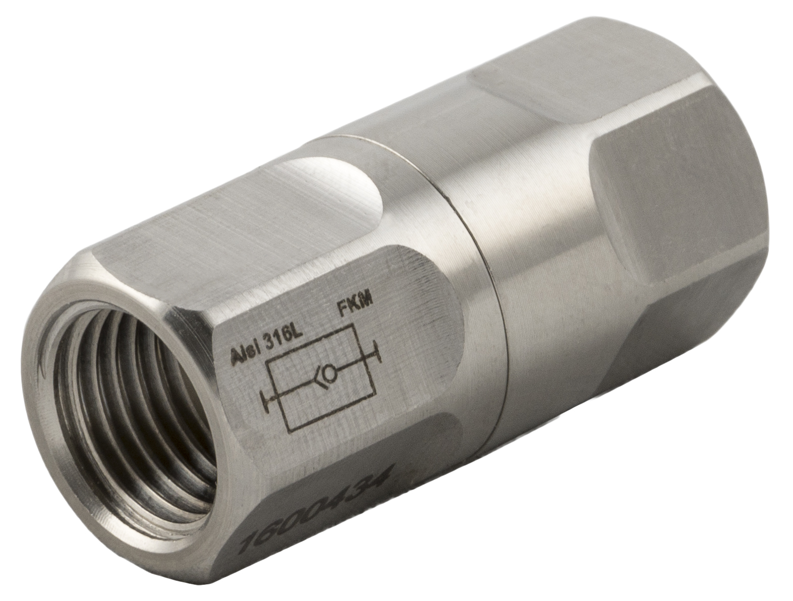 RS PRO 66061 Non Return Valve 1/4 in Female Inlet, 1/4in Tube Inlet, 1/4 in Female Outlet, 0.2 → 25bar