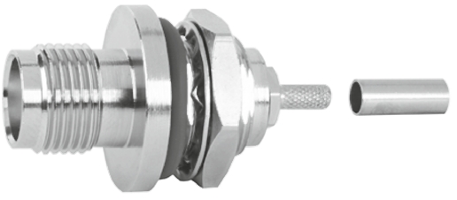 Telegartner, Jack Panel Mount TNC Connector, 50Ω, Solder Termination, Straight Body