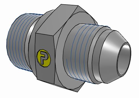 Parker Hydraulic Male Stud M22 Male to UNF 3/4-16 Male, 8M22F82EDMXS