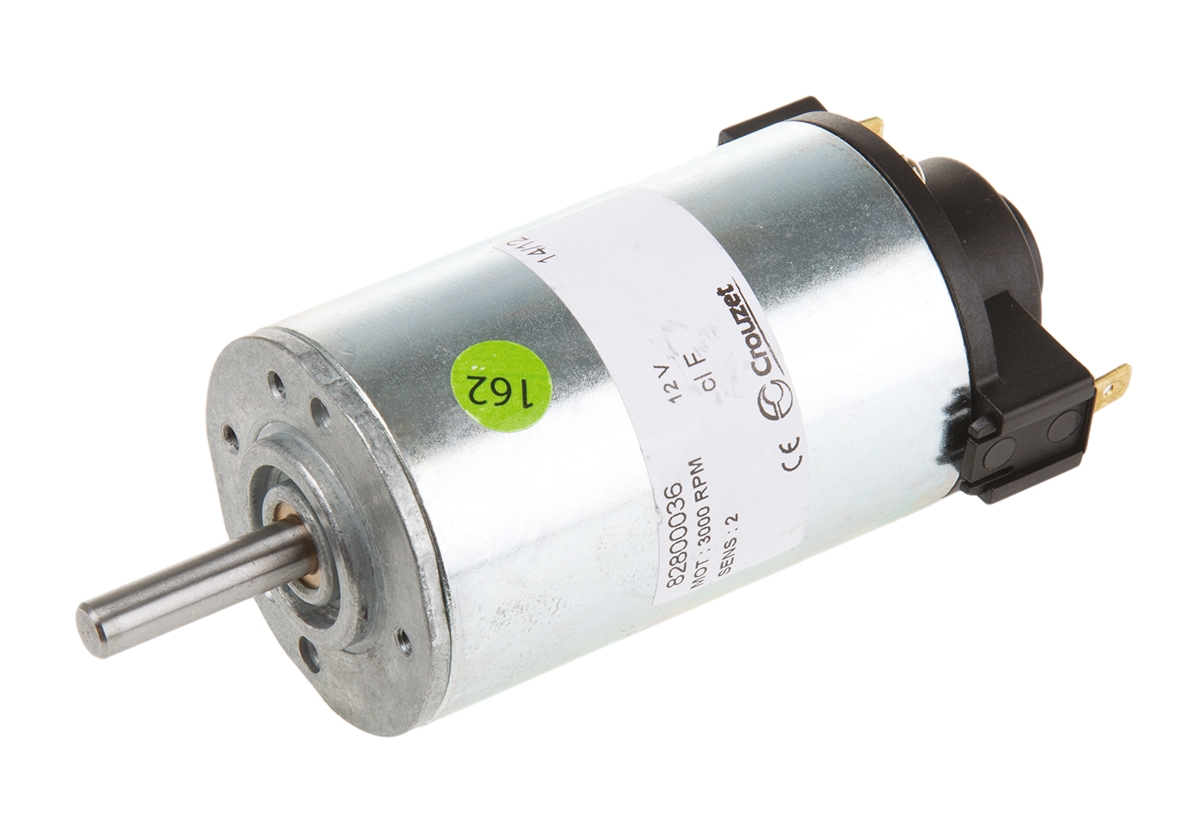 Crouzet Brushed DC Motor, 15.7 W, 12 V dc, 75 mNm, 2000 rpm, 6mm Shaft Diameter