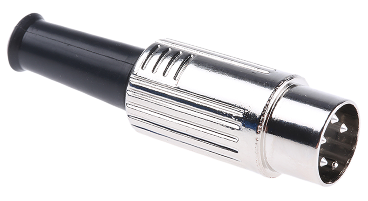 RS PRO 4 Pole Din Plug, 1A, 100 V ac, Male, Cable Mount