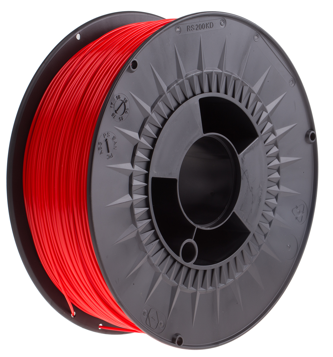 RS PRO 1.75mm Red PLA 3D Printer Filament, 1kg