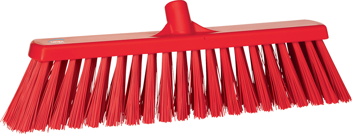 Vikan Broom, Red With PET Bristles