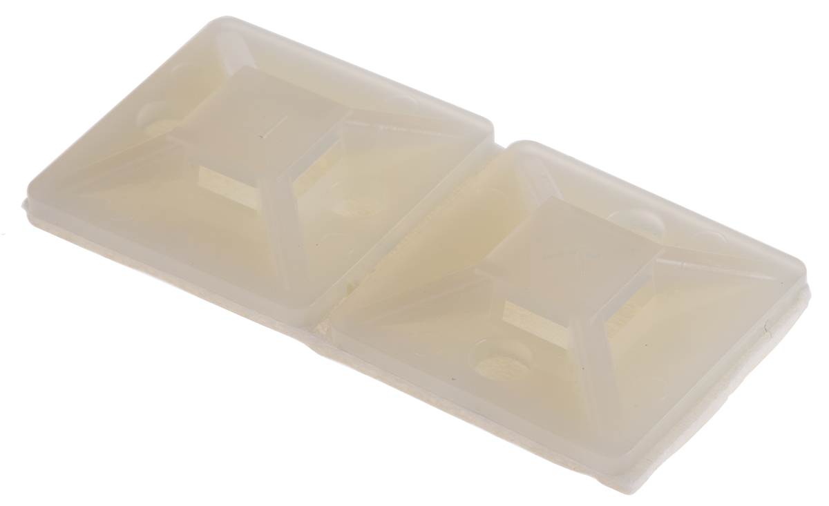 RS PRO Self Adhesive Natural Cable Tie Mount 19.5 mm x 19.5mm, 4.6mm Max. Cable Tie Width