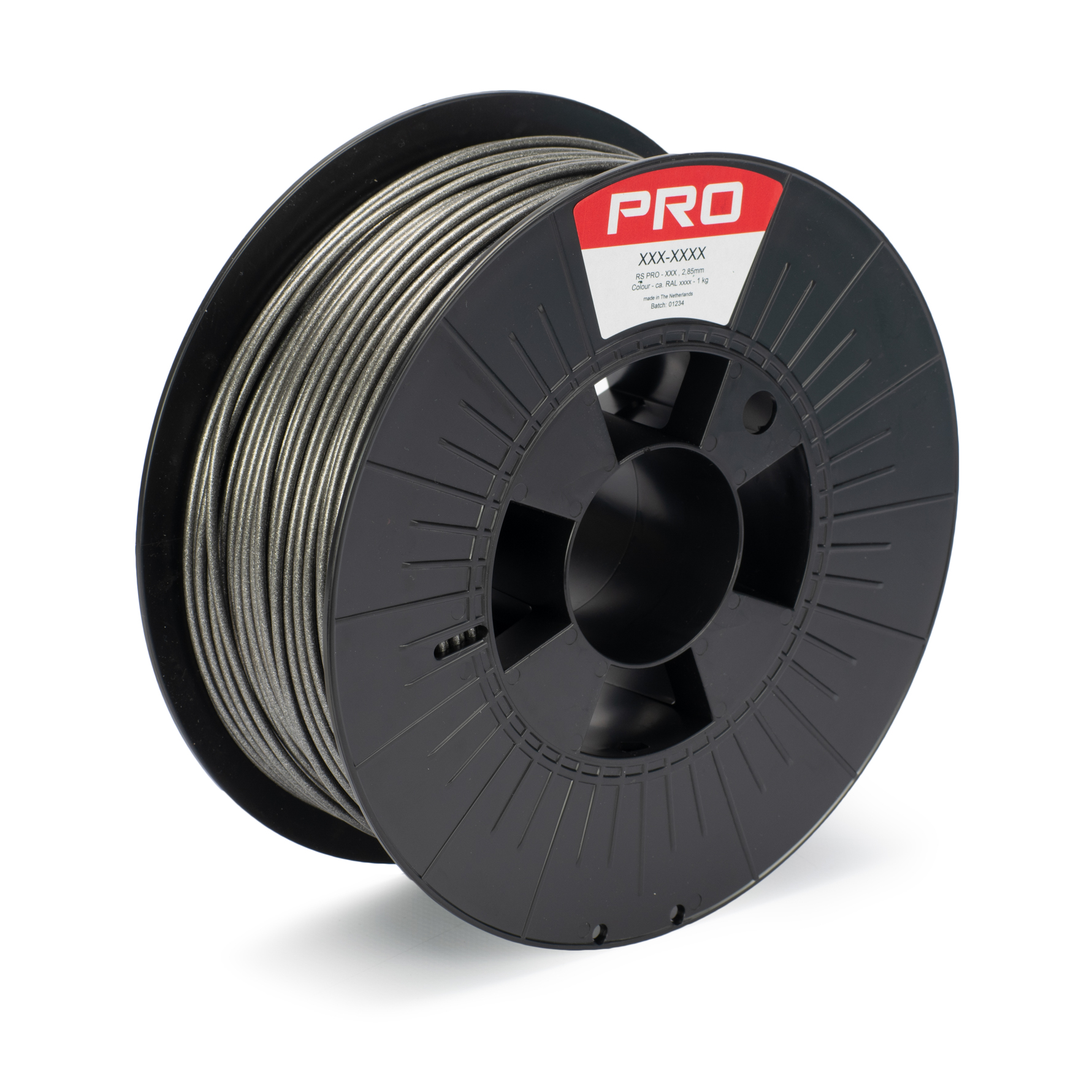 RS PRO 2.85mm Black CARBON-P 3D Printer Filament, 1kg