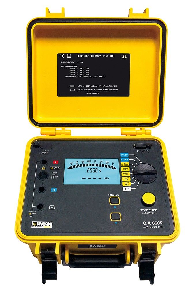 Chauvin Arnoux CA 6505 Insulation Tester, 40V Min, 5100V Max