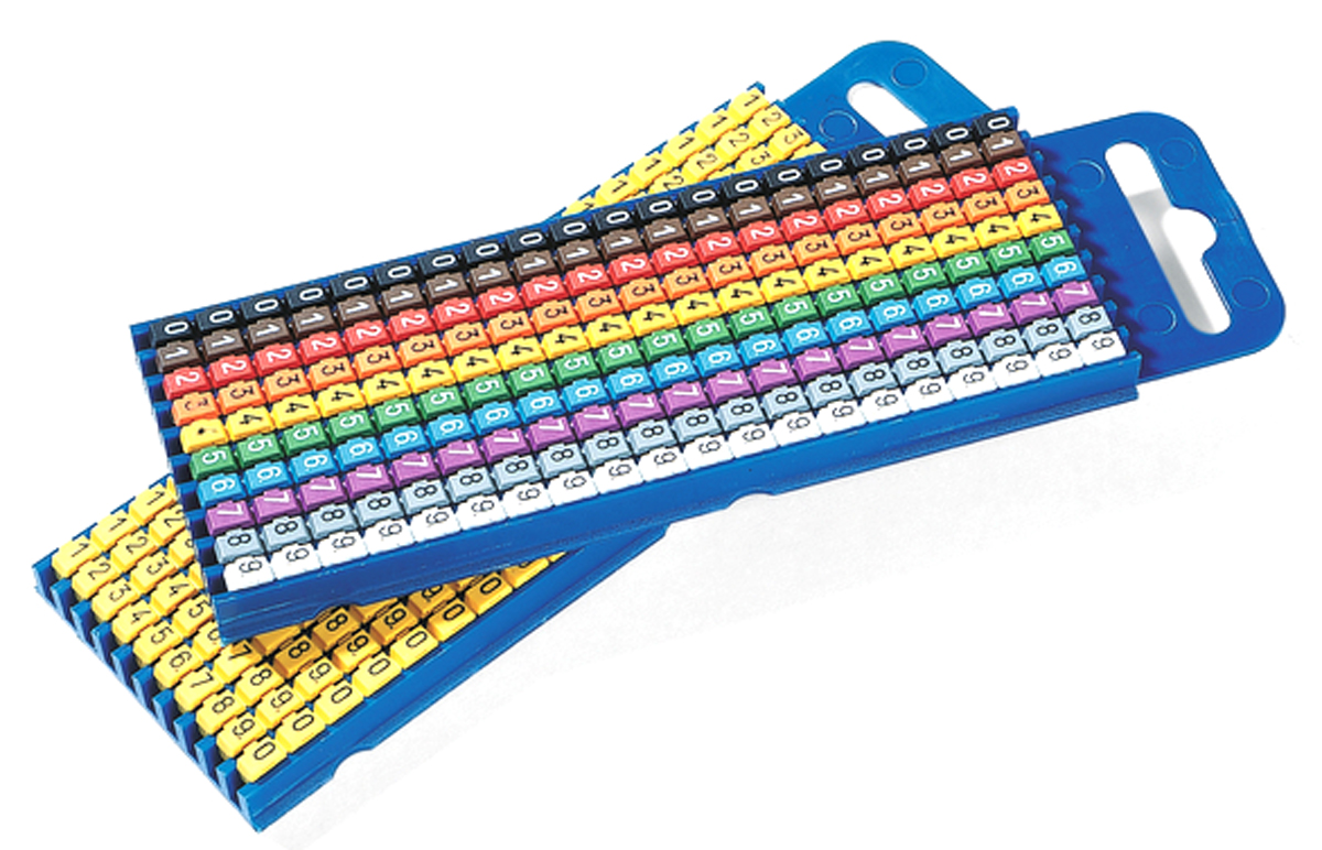 HellermannTyton WIC0 Snap On Cable Marker Kit, Black, Blue, Brown, Green, Grey, Orange, Red, Violet, White, Yellow,