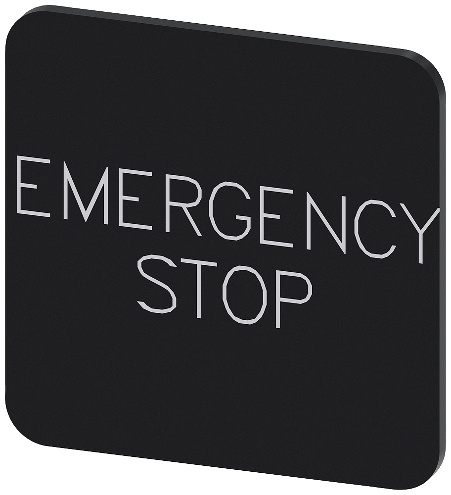Siemens Labeling plate, Emergency Stop